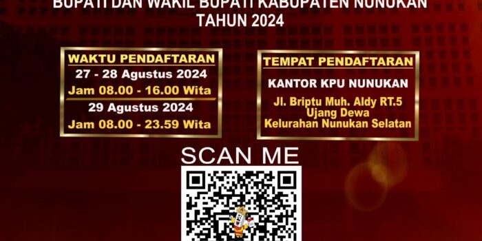 KPU Nunukan Umumkan Pendaftaran Bakal Paslon Bupati dan Wakil Bupati di Pilkada 2024