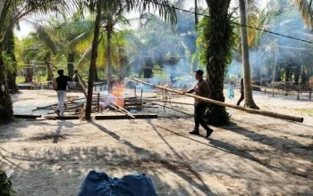 Tindaklanjuti Laporan Warga, Polisi Bongkar Arena Diduga Sabung Ayam di Nunukan