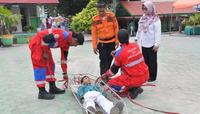 Perkuat Kesiapsiagaan Bencana, SMPN 1 Nunukan Gelar Simulasi SPAB